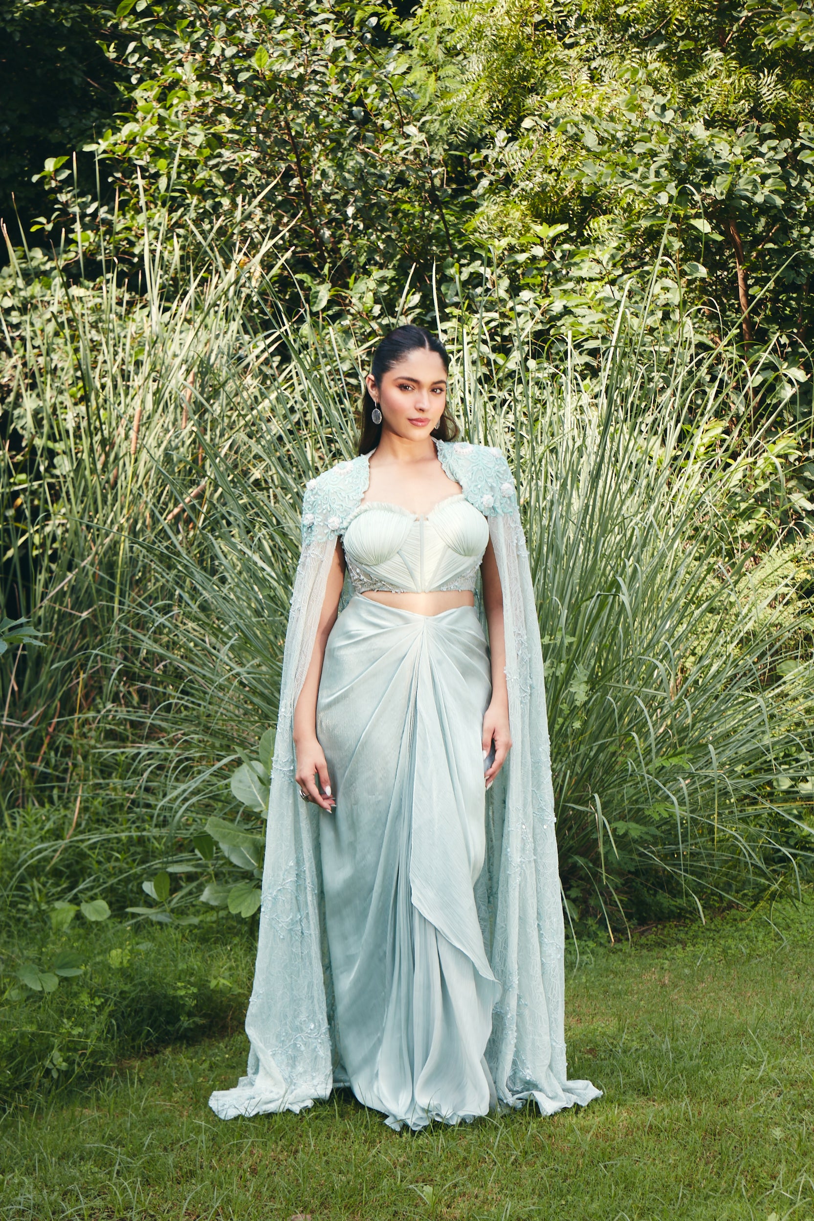 Sage Green Cape & Corset Drape Set