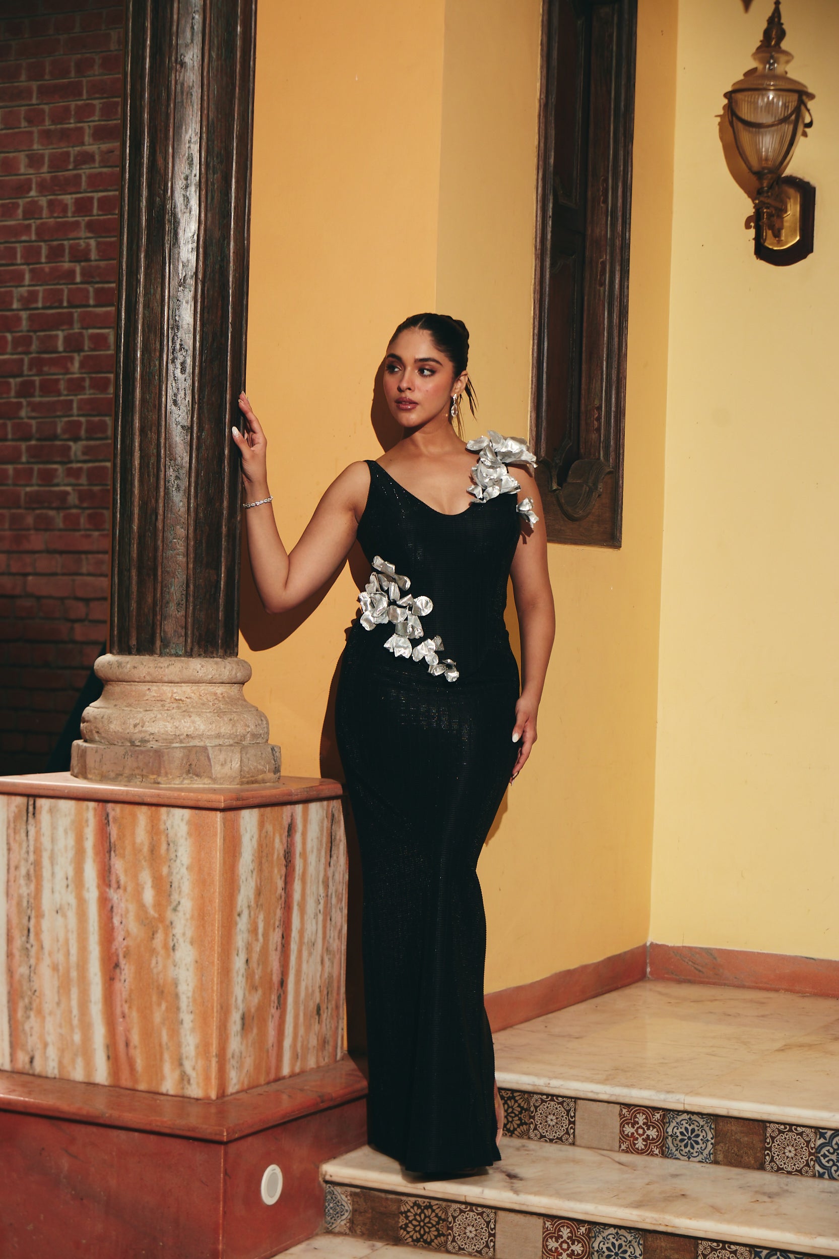 Jade Black Embellished  Gown