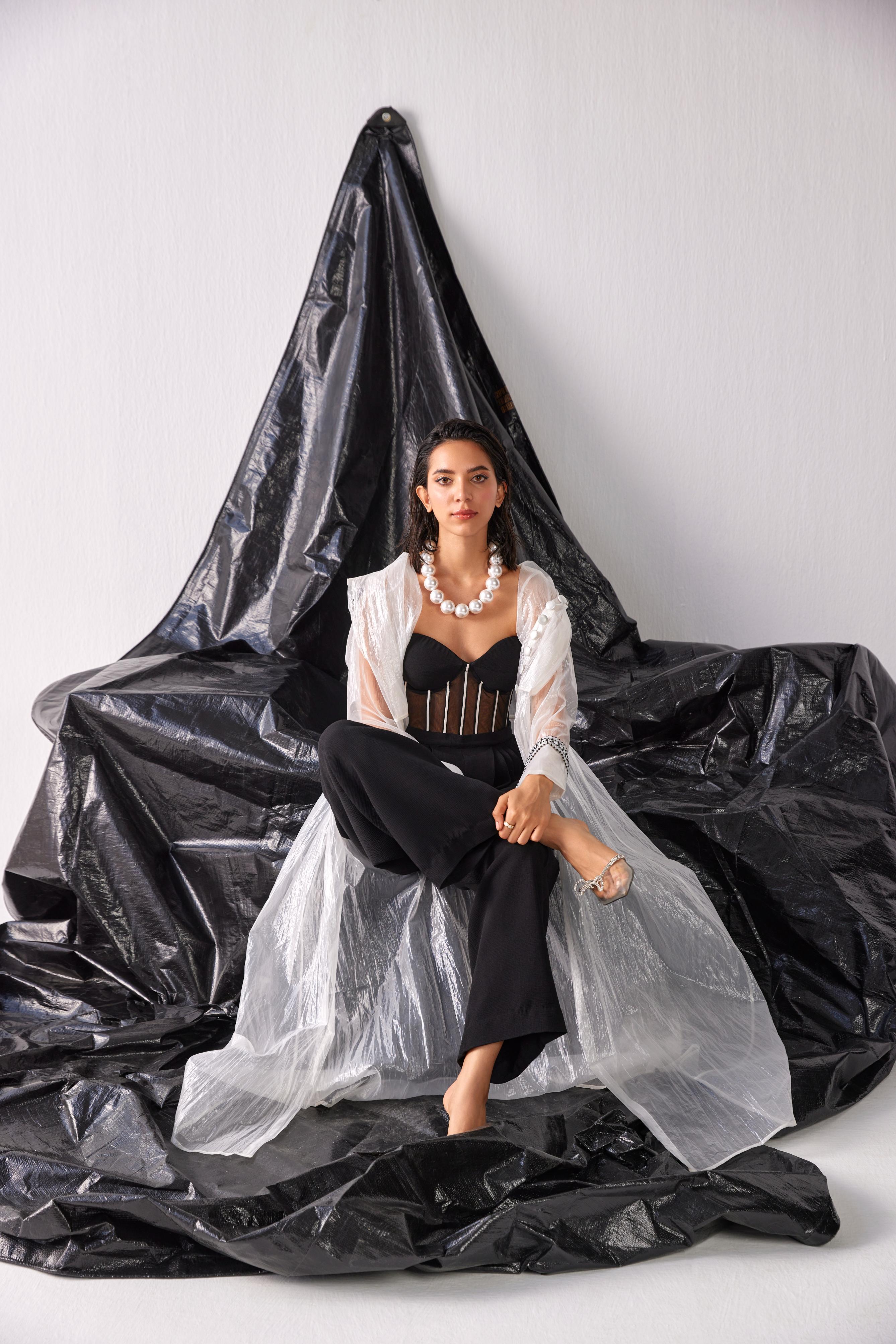 B&W Jumpsuit with Jacket