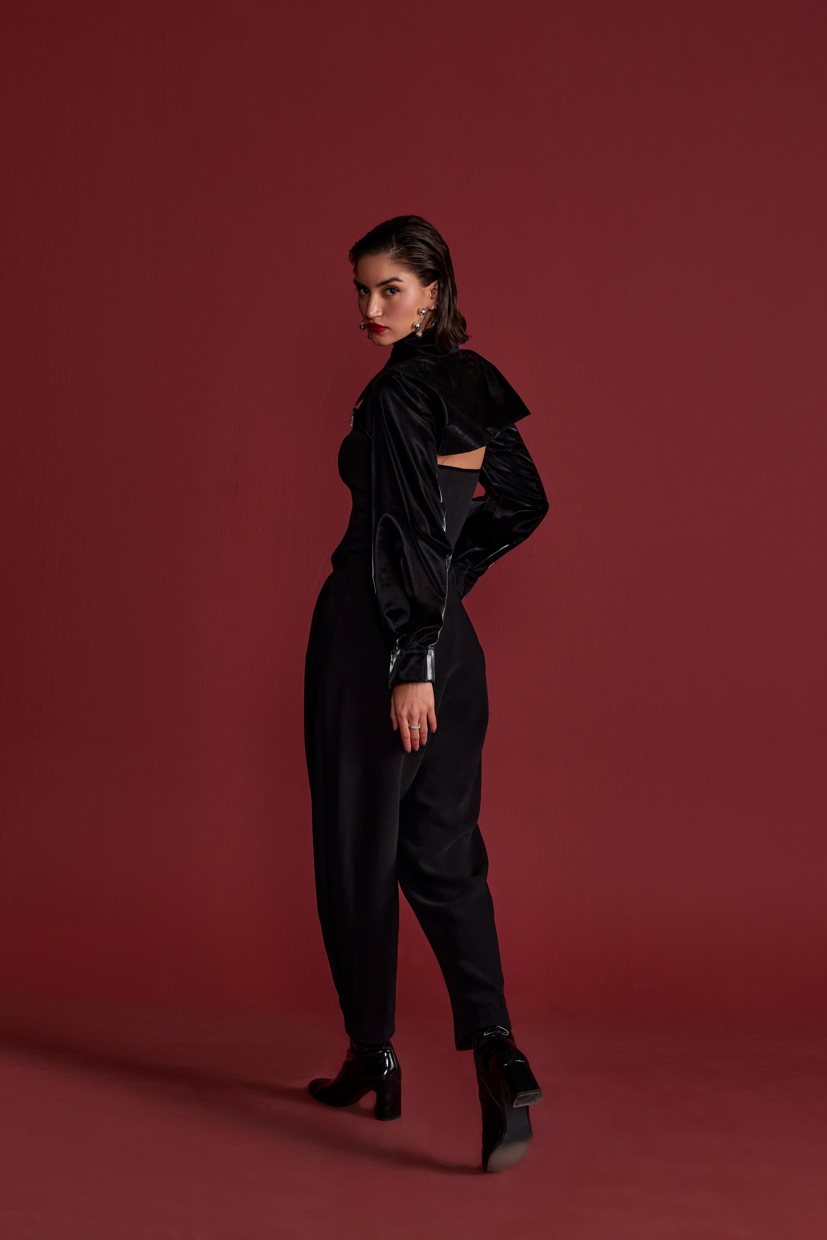 Black Pant Set with Modern Design
