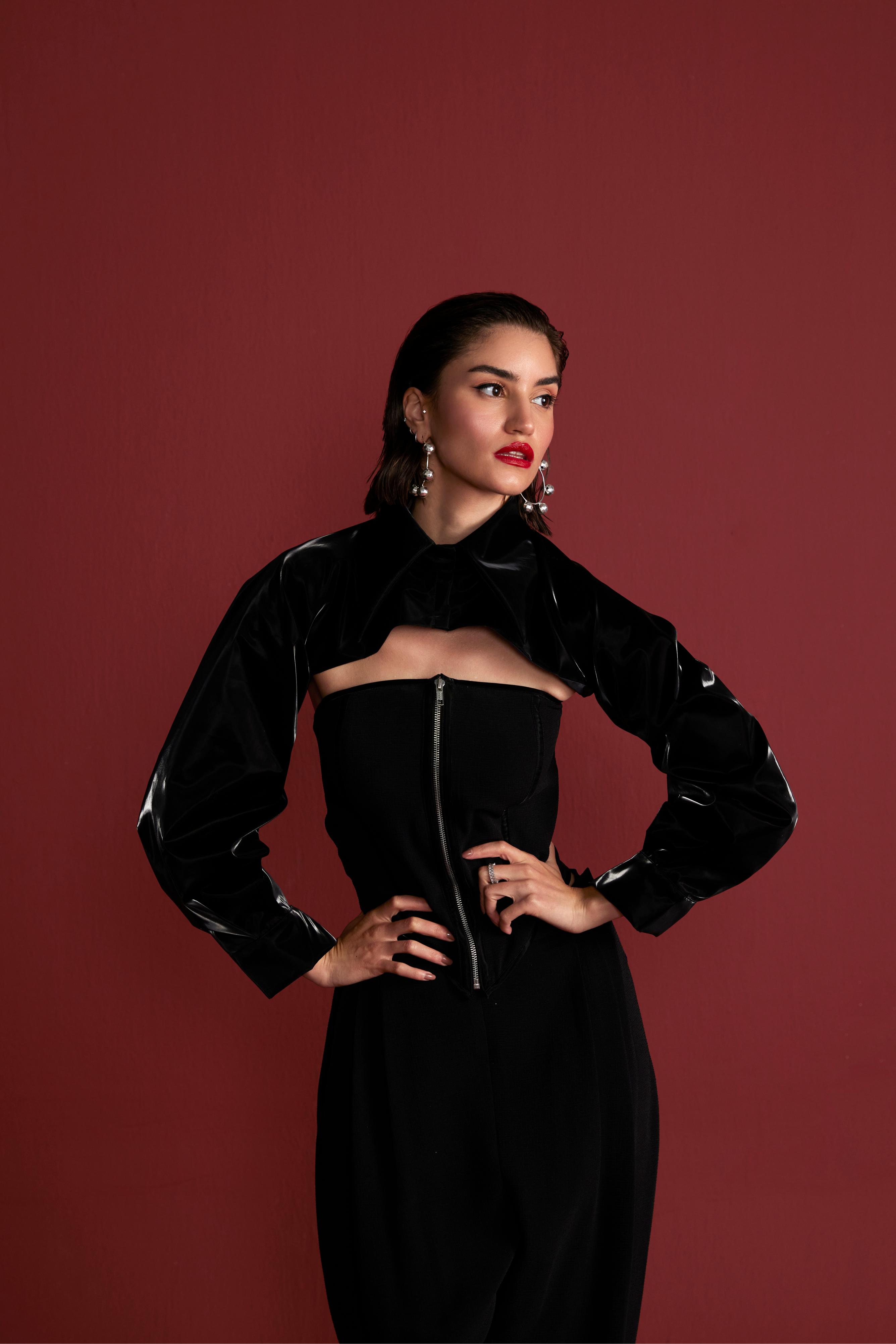 Black Pant Set with Modern Design
