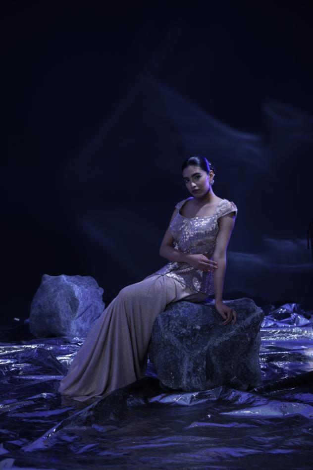 Metallic & Champagne Corset with skirt