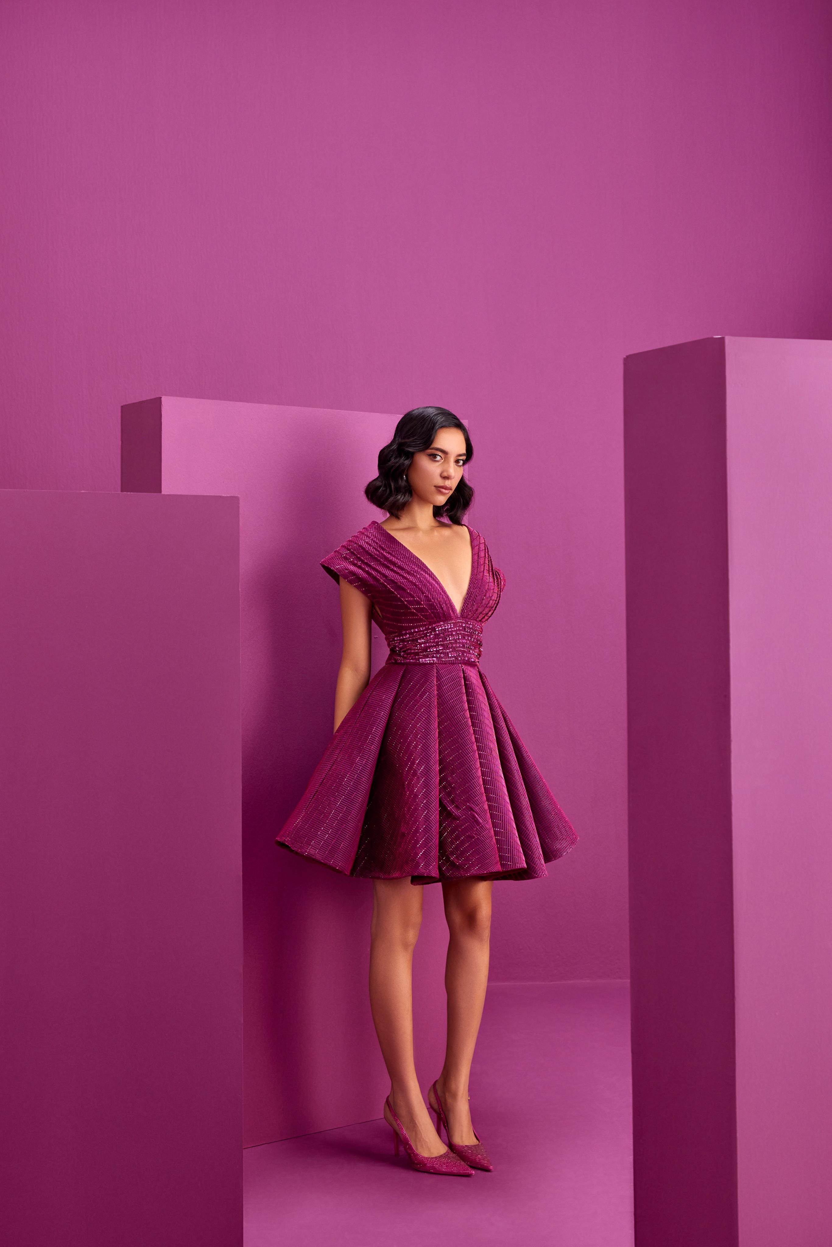 Purple Flared Dress