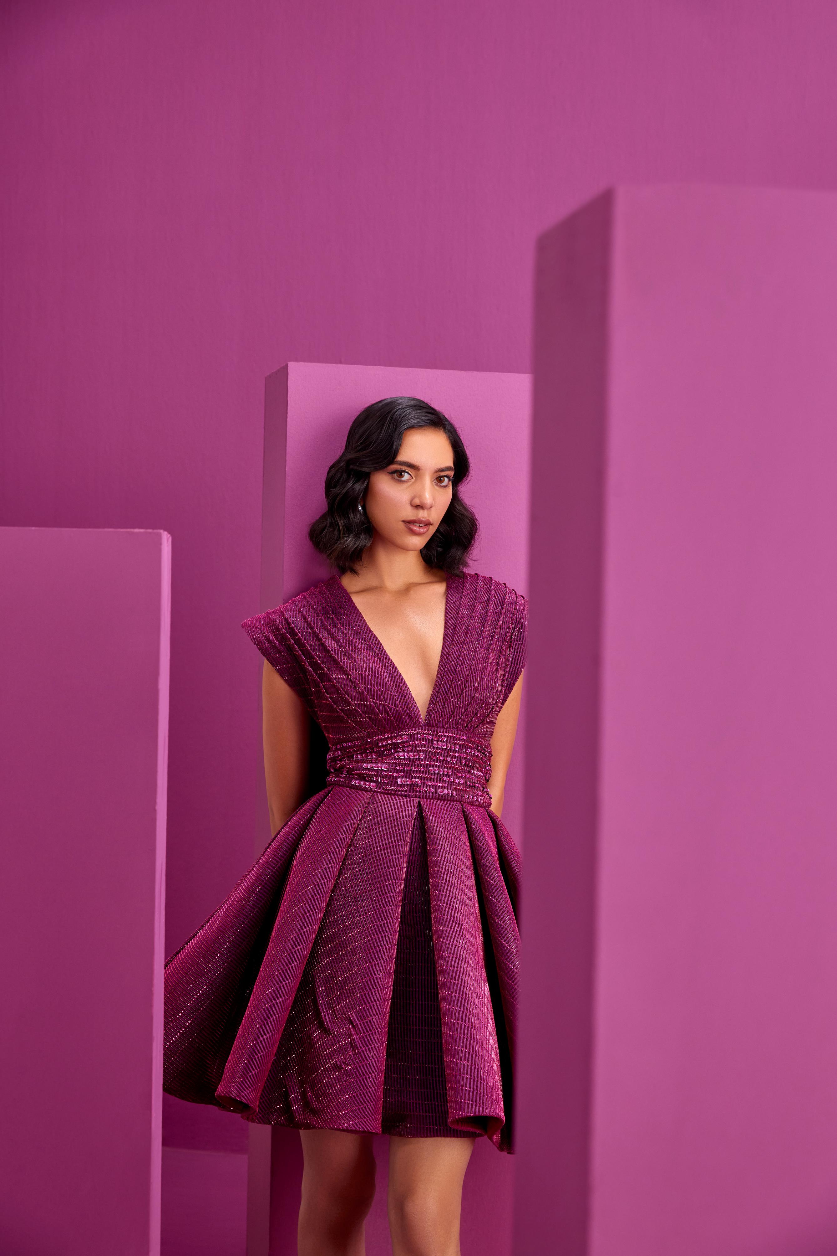 Purple Flared Dress