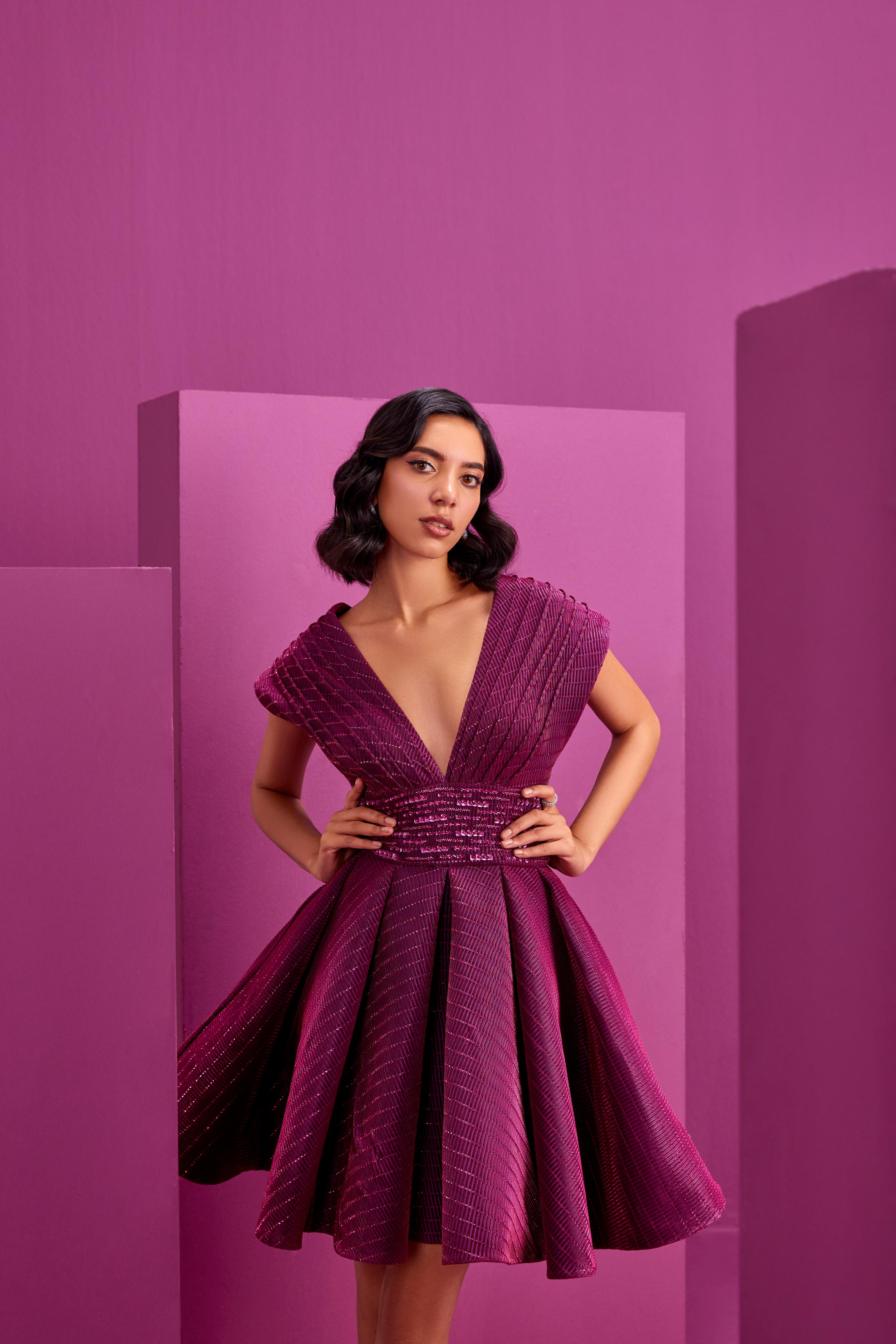 Purple Flared Dress