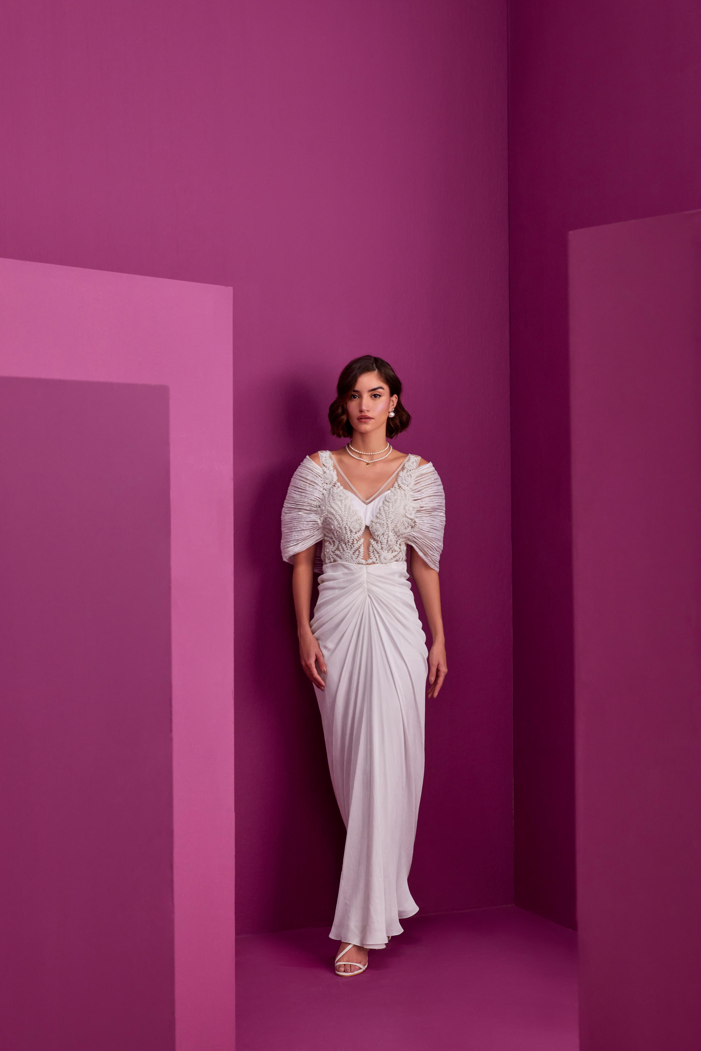White Glamorous saree