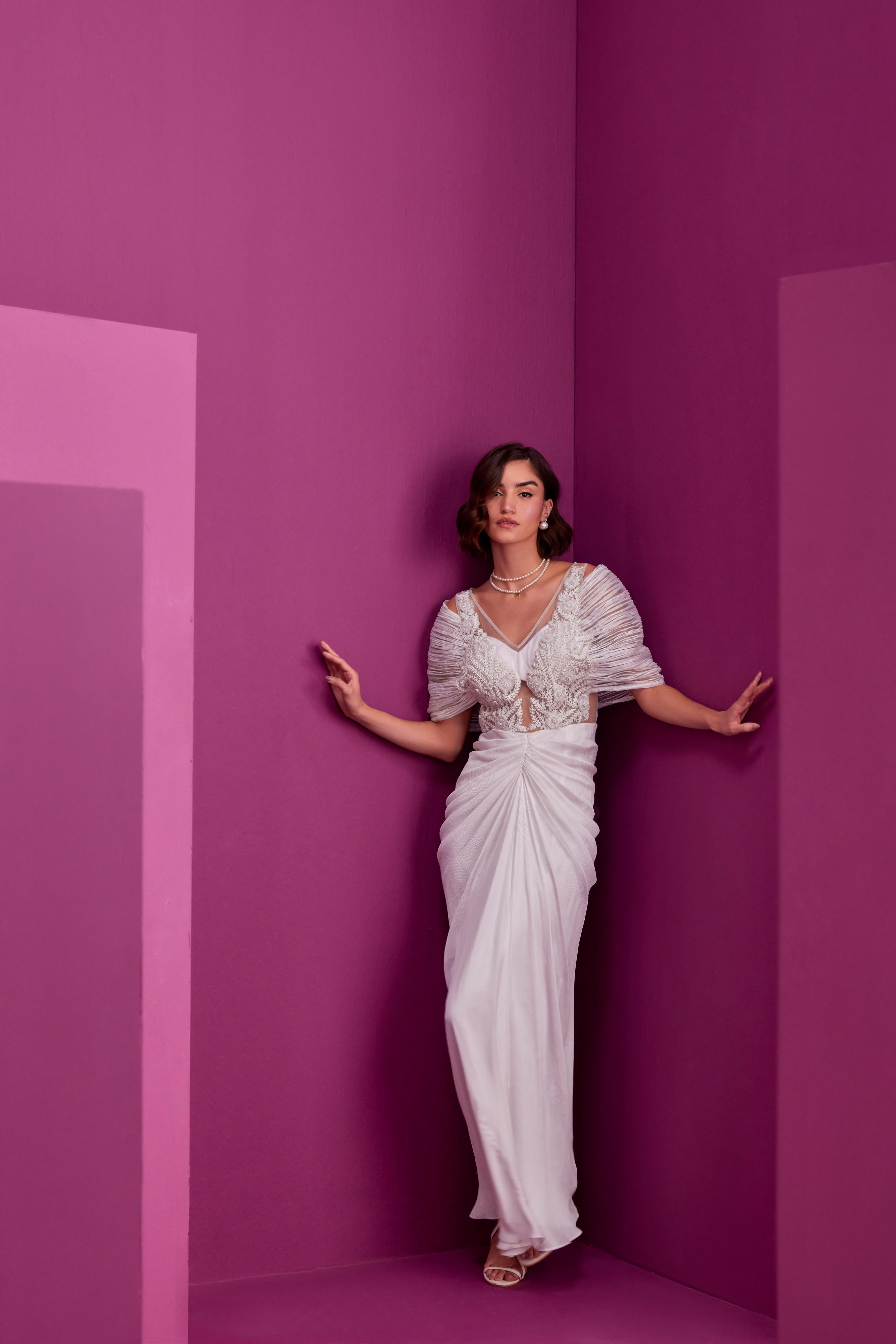 White Glamorous saree
