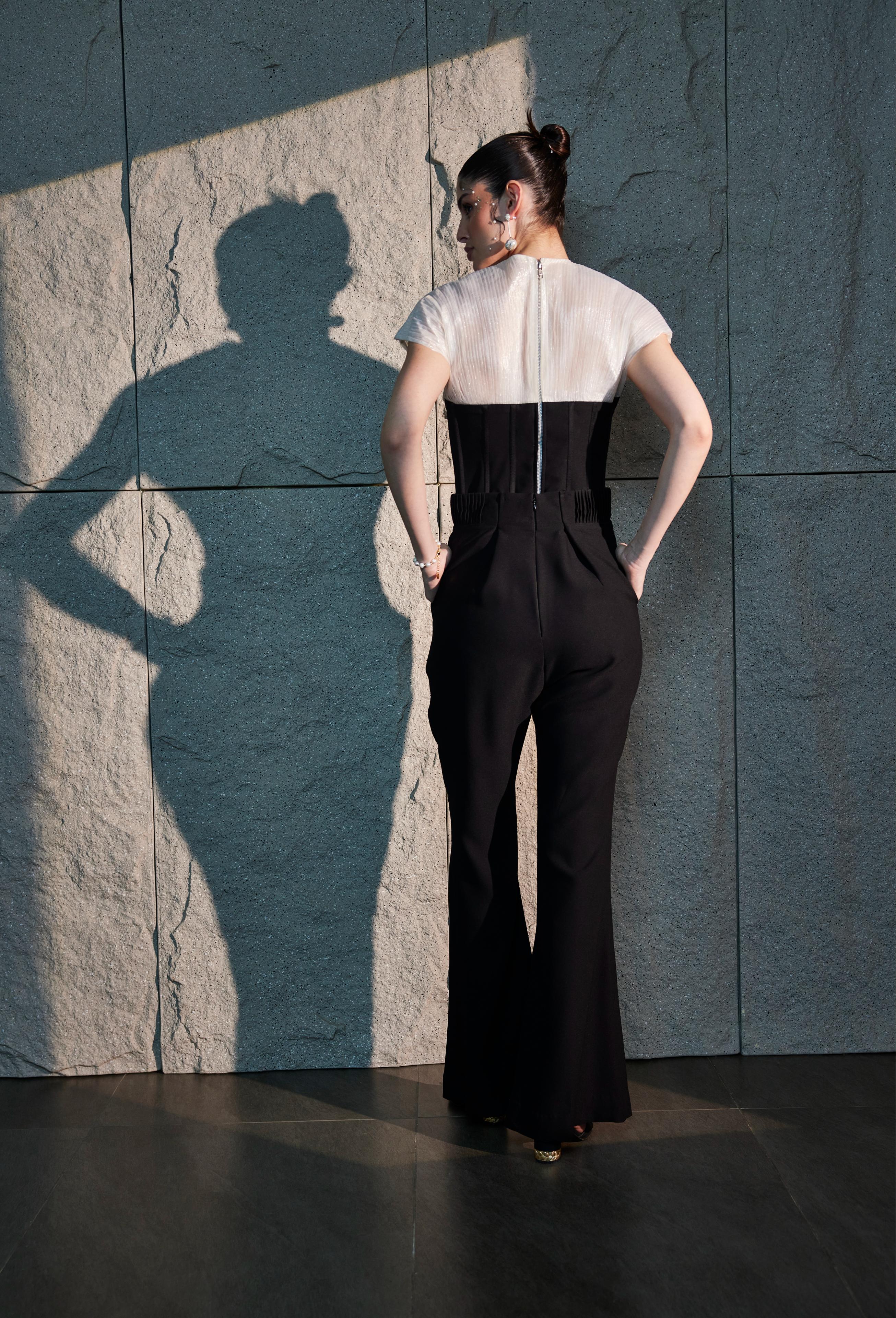 Dual Color Corseted Top & Pant Set