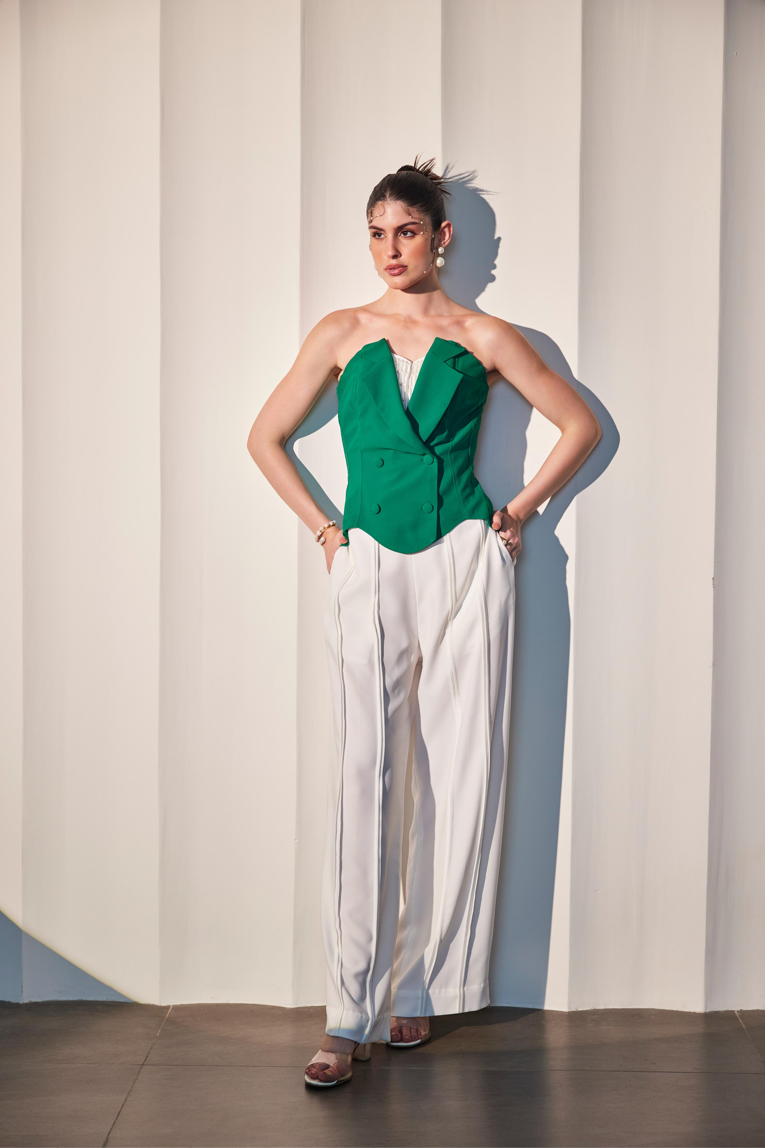 Emerald Green Corset Top & Pant Set