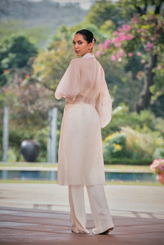 Ivory Jacket Bustier Pant Set